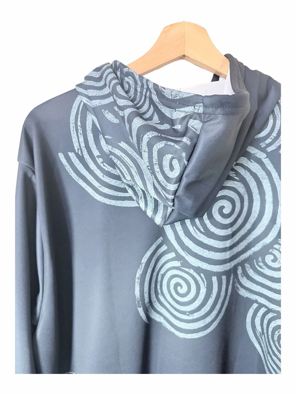 Celtic Rune Geometric Swirl Design Hooded Jacket 1X - Picture 7 of 7